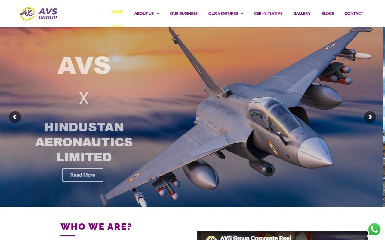 AVS Group, website hero
