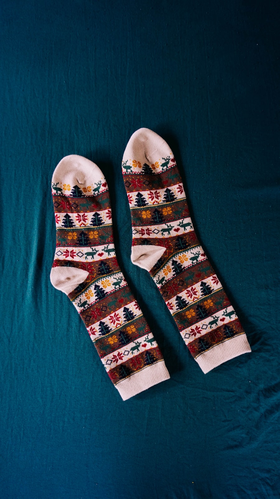 Patterned socks in red, white and blue
